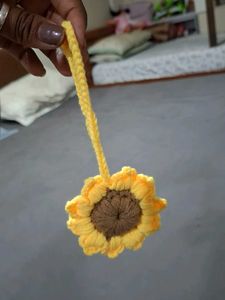 Crochet Sunflower Keychain