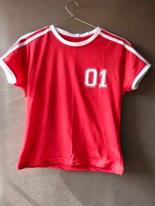 Red & White Number Tee