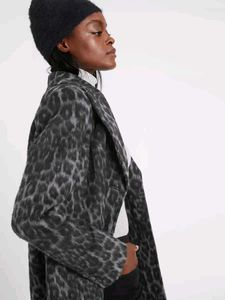 Banana Republic Wool Topcoat Leopard Print Jacket