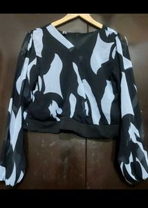 Black & Grey Printed Top For Girl Or Woman 36 Bust