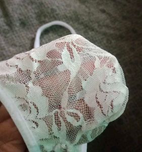 men&#39;s White Lace mesh Thong