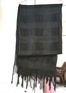 Black Woven Check Dupatta