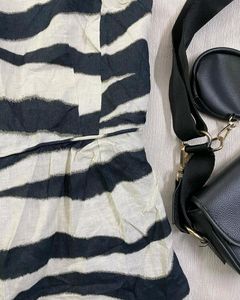 Black And White Striped Mini Dress