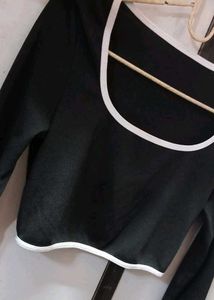 Urbanic Black Fitted Crop Top
