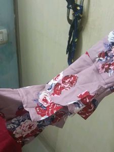 Floral Print Ruffle Sleeve Top