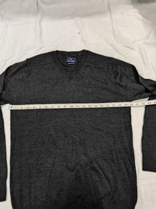 Allen Solly Gray V-neck Sweater