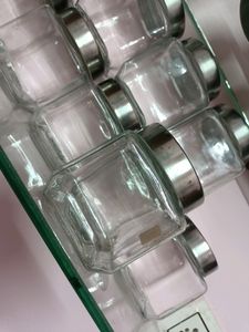 13 GLASS STORAGE JARS (CRYSTAL CLEAR)