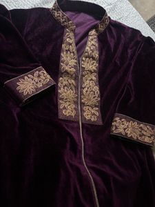 Velvet Kurta with Embroidery