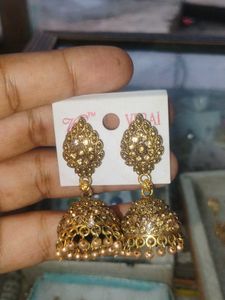 Golden Jhumka Earrings