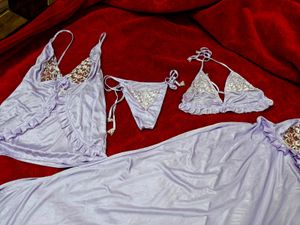 4 Piece Nighty Set