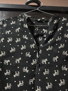 Printed Black Blouse