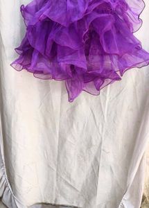 Purple Ruffled Tulle Skirt