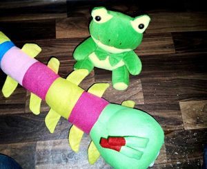 Stuffed Frog & Caterpillar Toy