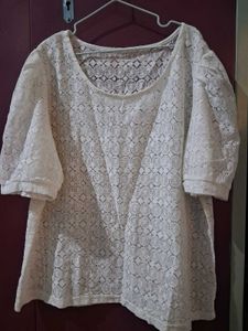 White Lace Sheer Top