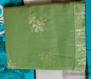 Olive Green Saree