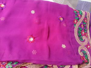 party wear, purple 💜💜 colour saree