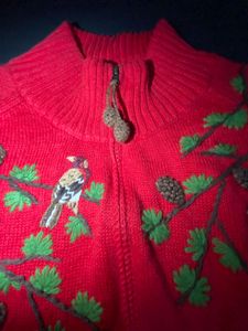 Red Bird Knit Sweater