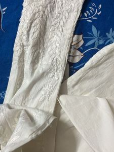White Embroidered Trousers