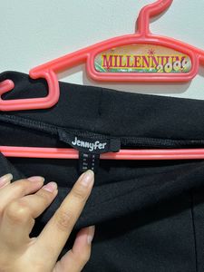 Black Jeggings With Side Print