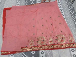 Peach Pink Saree