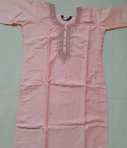 New Pink Embroidered &amp; Bead Work Kurta Set🌸