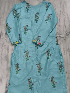 Girls wear Floral Embroidered Kurti With Palazzo