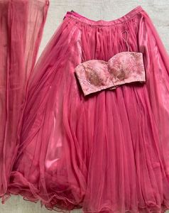 Pink Lehenga With Dupatta And Blouse