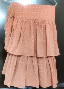 Brown Ruffles Stitched Saree🆕✨ Branded ⚡