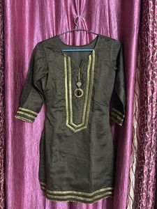 Brown &amp; Gold Sharara Suit