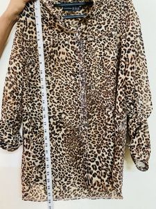 Leopard Print Button Down Shirt