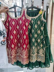 Elegant Garara suit with intricate thread work