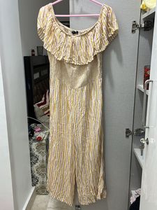 Striped Off-the-Shoulder Jumpsuit
