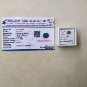 VGTL 5.36 CTS Natural Panna Emrald GemStone