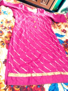 Pink Striped Kurti set
