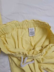 Yellow High-Waisted Wide Leg Pants