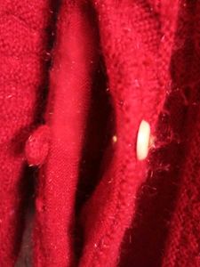 Red Knit Long Sweater Shrug