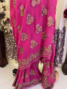 Elegant Pink Floral Saree