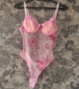 Pink Net Corset Style Bodysuit