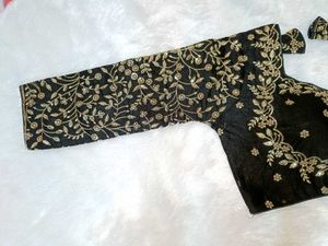 Embroidered Black Full Sleeves Blouse