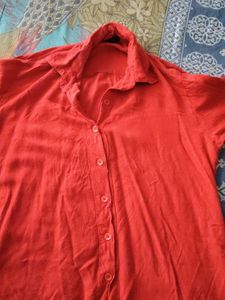 Red Button-Down Shirt