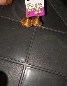 Golden Jhumka Earrings
