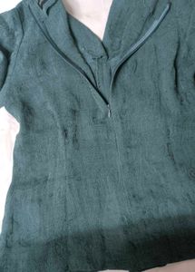 Elegant Green Embroidered Tunic Top