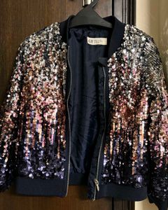 Sparkling Sequin Bomber Jacket