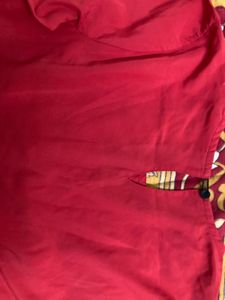 Red Ruffle Sleeve Top