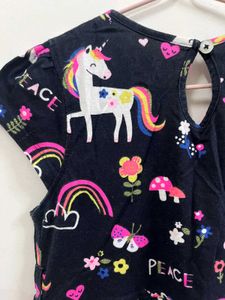 Unicorn Print Girls Dress