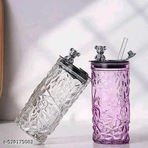 Cute Bear Diamond Glass Cup