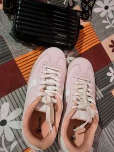 Pink Suede Sneakers