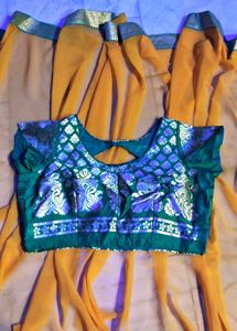 Saree with Stitched Blouse Size 42 Pico fall done