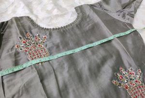 #Embroidery Kurti With Beautiful Neck And Sleeves
