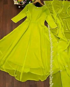 Georgette Stitched anarkali Gown Umbrella